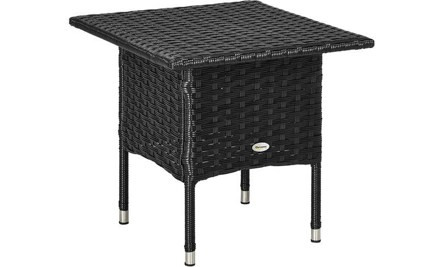 Image 5: Outsunny Rattan-Effect Garden Table