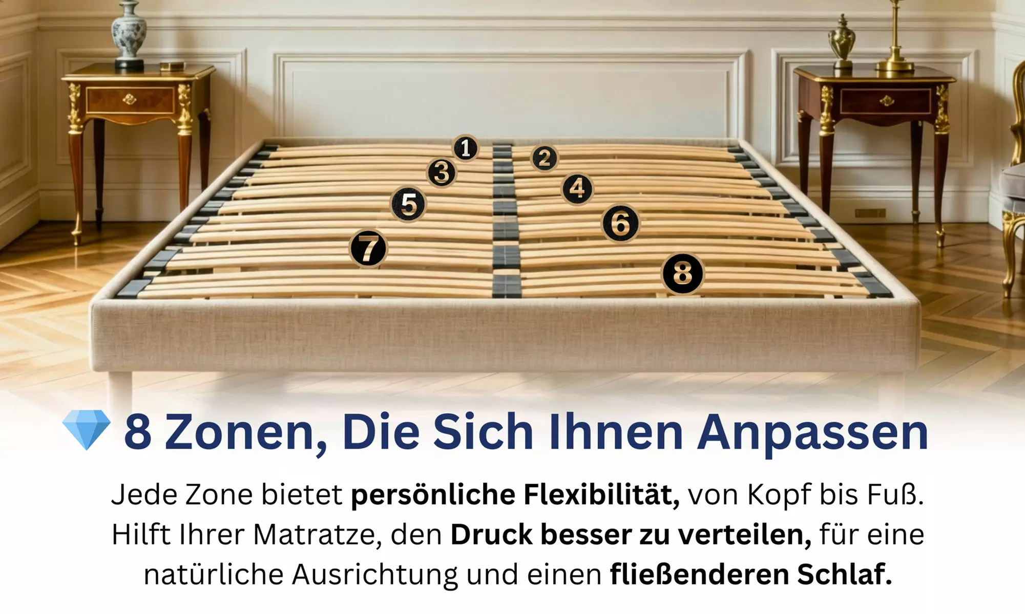 Bettgestell ANTHRA opt. mit Matratze