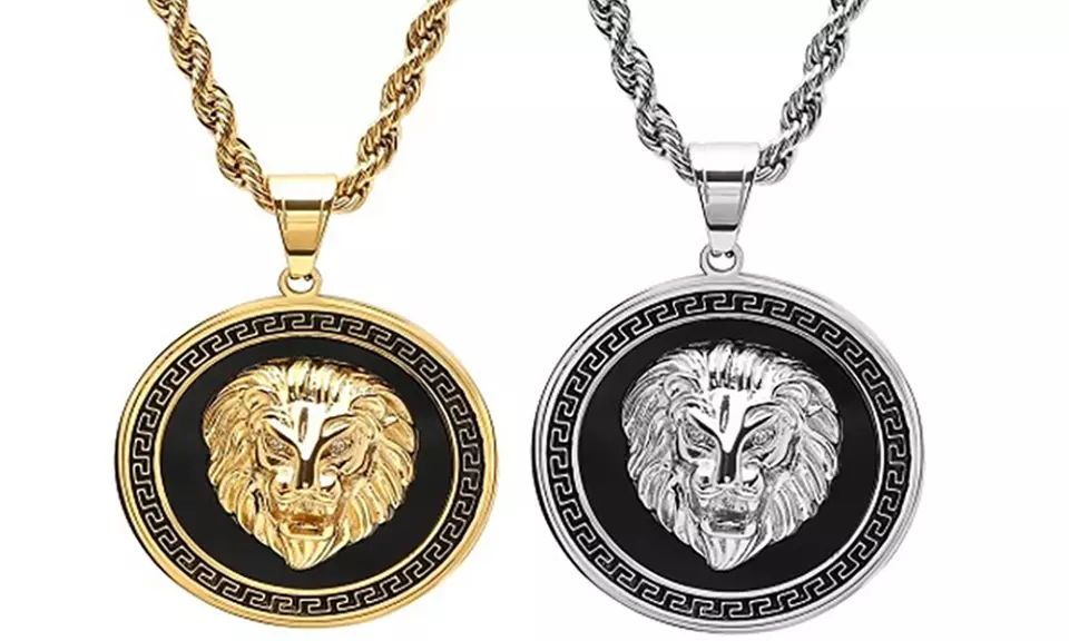 Men's Stainless Steel Lion Head Pendant