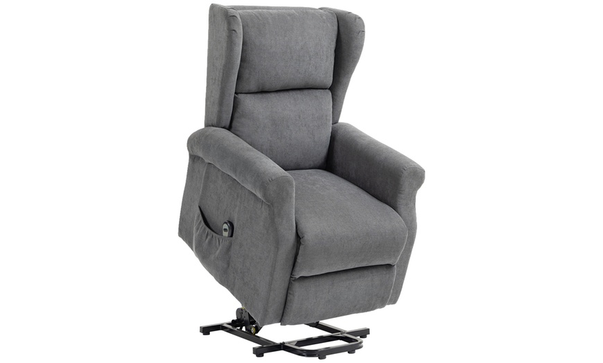 Image 9: HomCom Recliner Armchairs Electric Lift and Manual Recline Options 