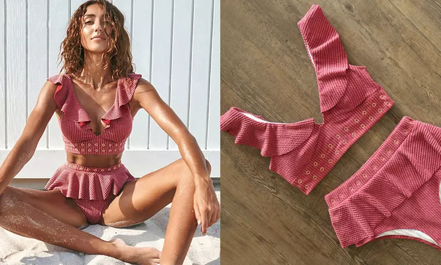 Image 4: Frilled High Waist Bikini Set