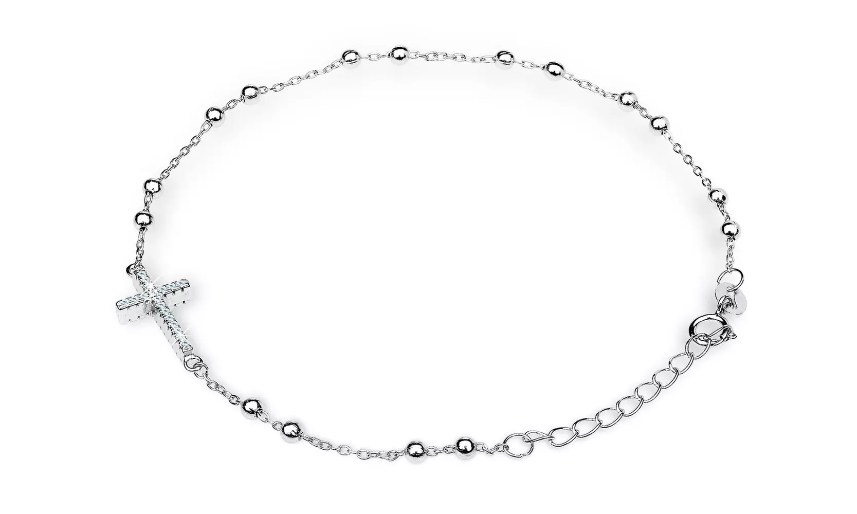 Bracciale o collana con rosario e collana con croce