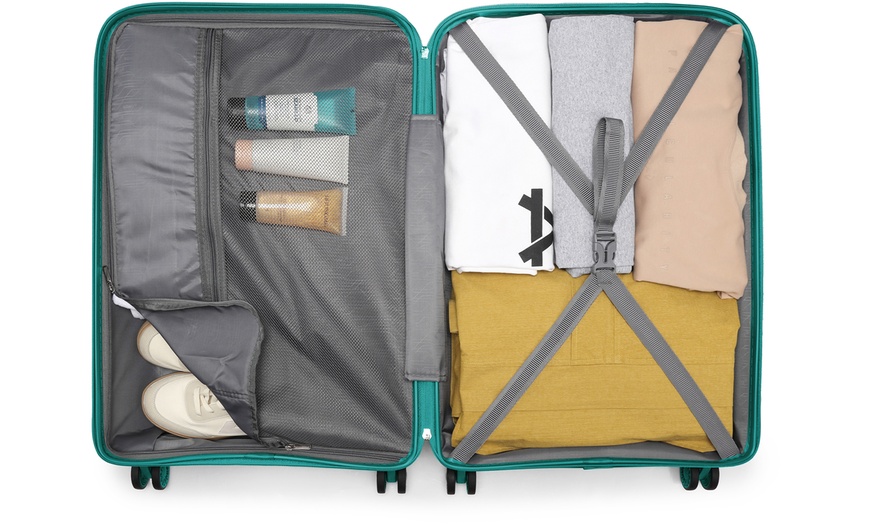 Image 23: KONO Three-Piece PP Hard Shell Suitcases With TSA Lock