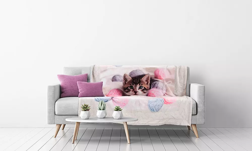 Plaid coperta invernale digitale agnellata