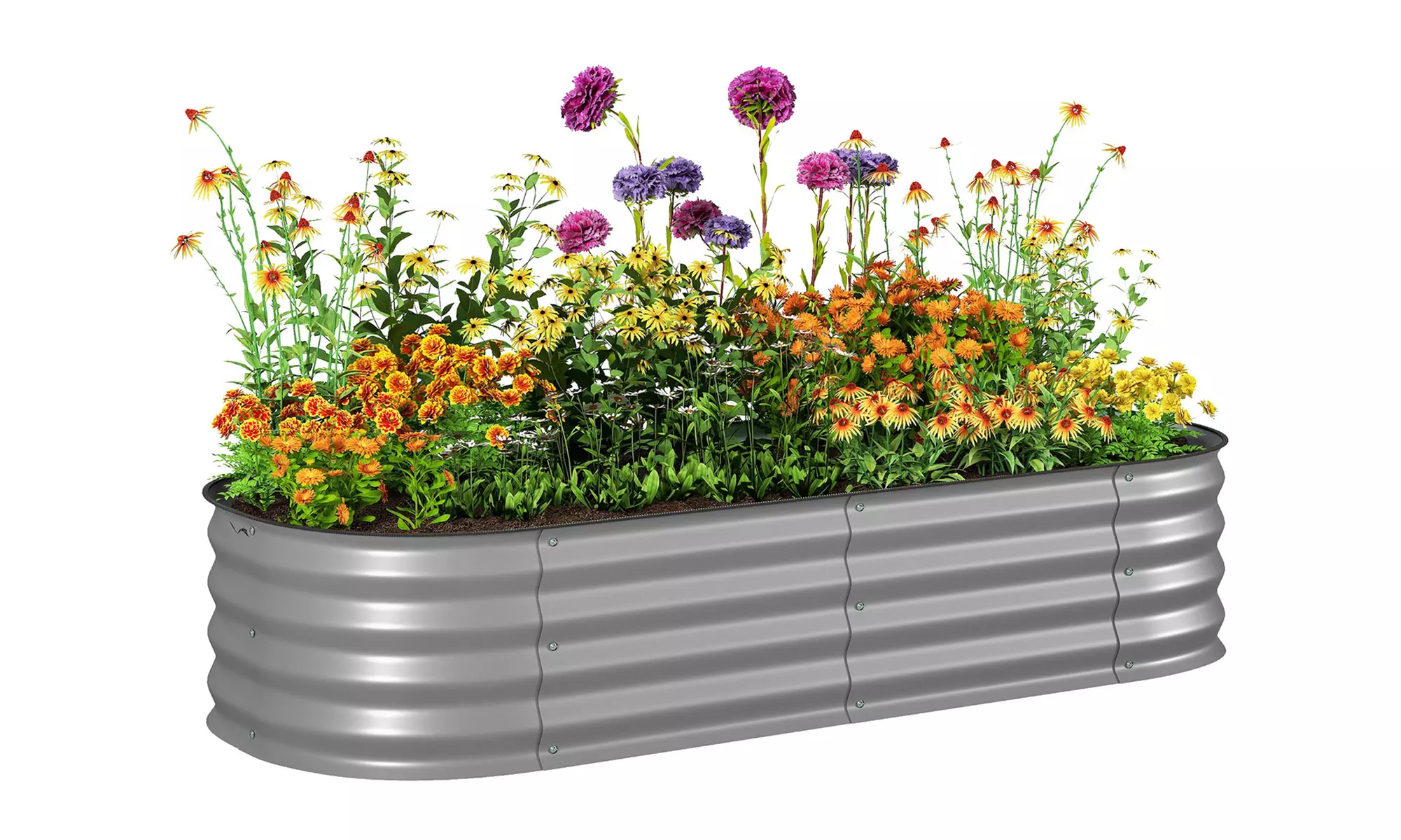 Outsunny Galvanised Steel Raised Garden Planter
