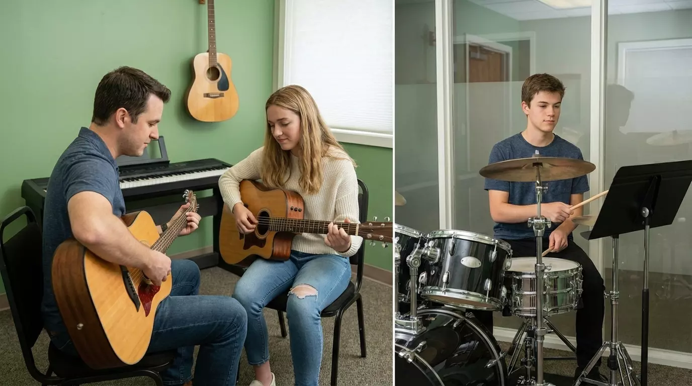 Learn music with 1, or 3 Months Music Lessons: Piano, Guitar, or More