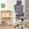 Image 5: HomCom High Back Mesh Computer Desk Chair with Lumbar Support