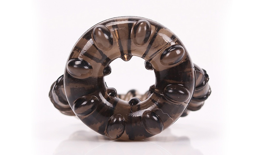 Image 7: Thread C Rings Soft Silicone Floating Point Delay Dejaculation