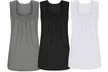 3 Pack Women's Essential Square Neck Tank Tops S-3X - Second Medium