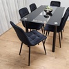 Image 36: Glass Dining Table Set with Chair Options