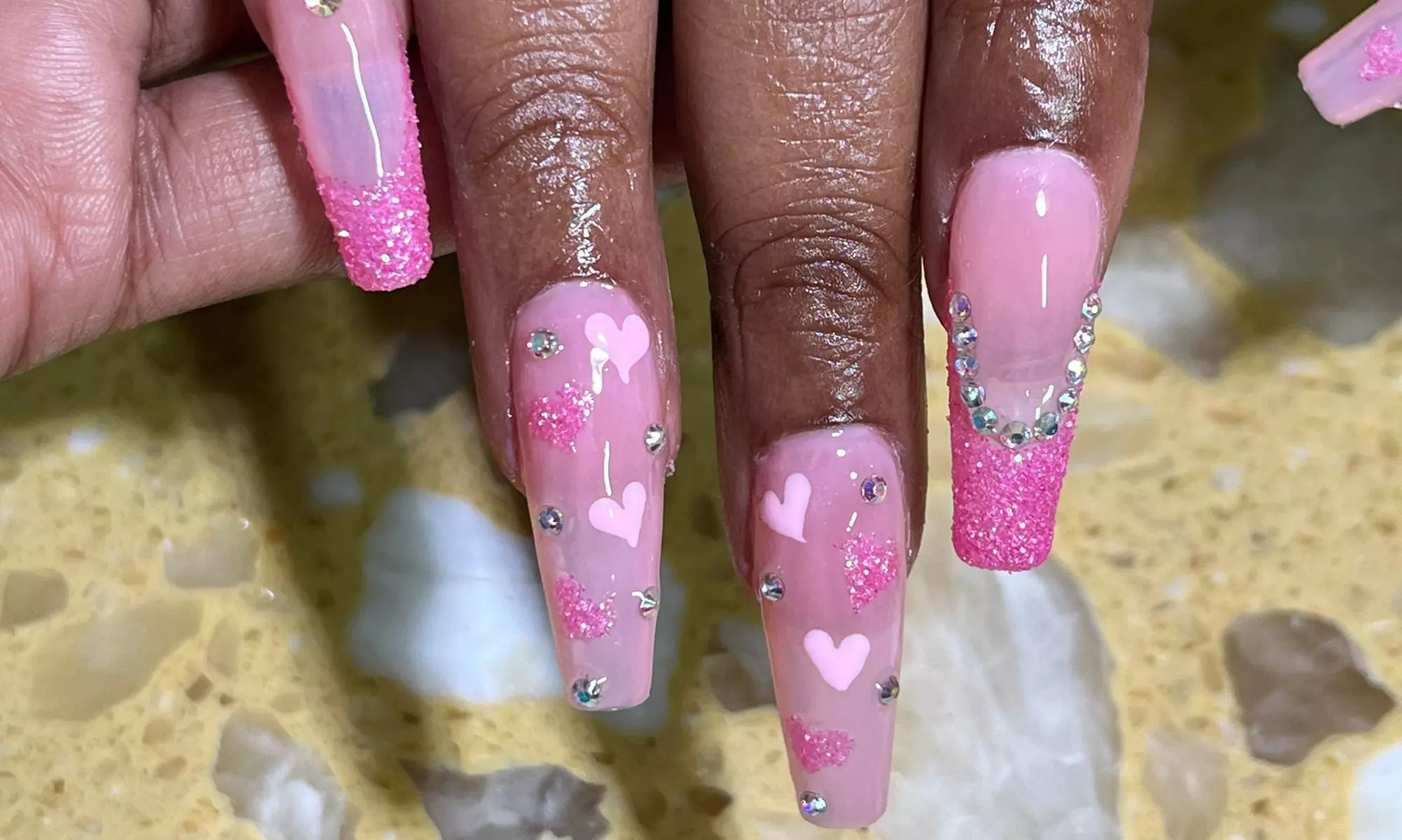 Gel X Nails In Medium Or Long Length + Solid Color/Gel Polish Included