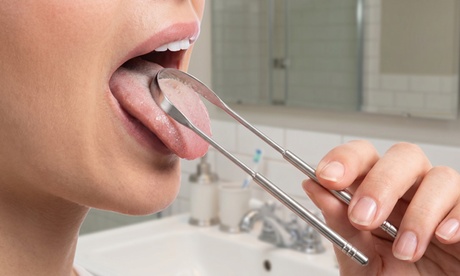 Groupon Unisex Sage Metallic Tongue Scraper: One
