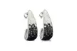 Graduated Black And White Crystal Cuff Hoops Made With Crystals From Swarovski - Second Medium