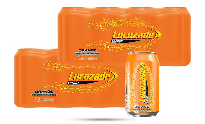 Image 1: 24-Pack of Lucozade Sparkling Orange Glucose Energy Drink 330ml