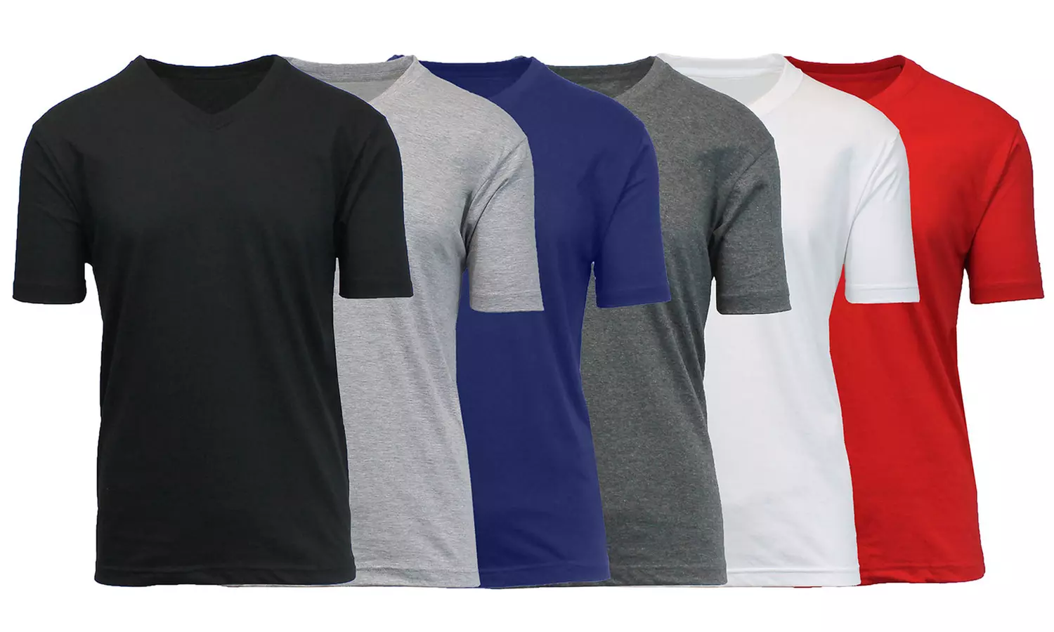 6-Pack Men's Short Sleeve V-Neck Classic Tee (Sizes, S to 3XL)
