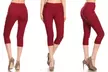 Women's High Waist Capris Pants Pull-On Stretchy Cropped Jeggings Size S-3XL - Second Medium