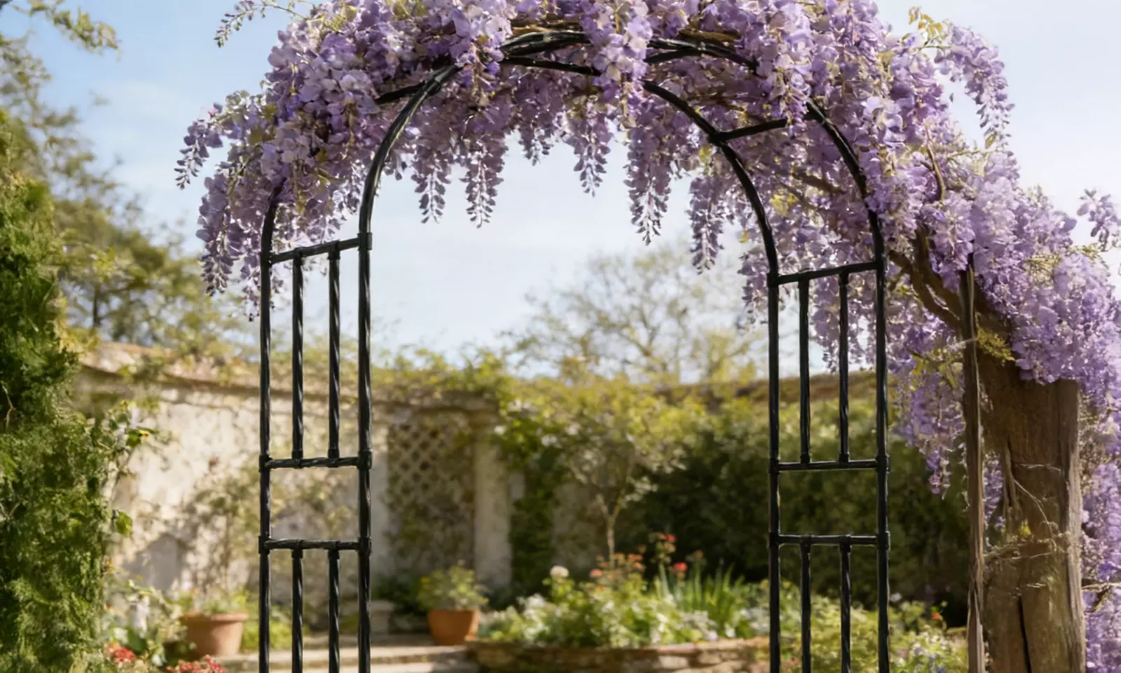 Lambu Metal Garden Arch Trellis Rose Climbing Archway