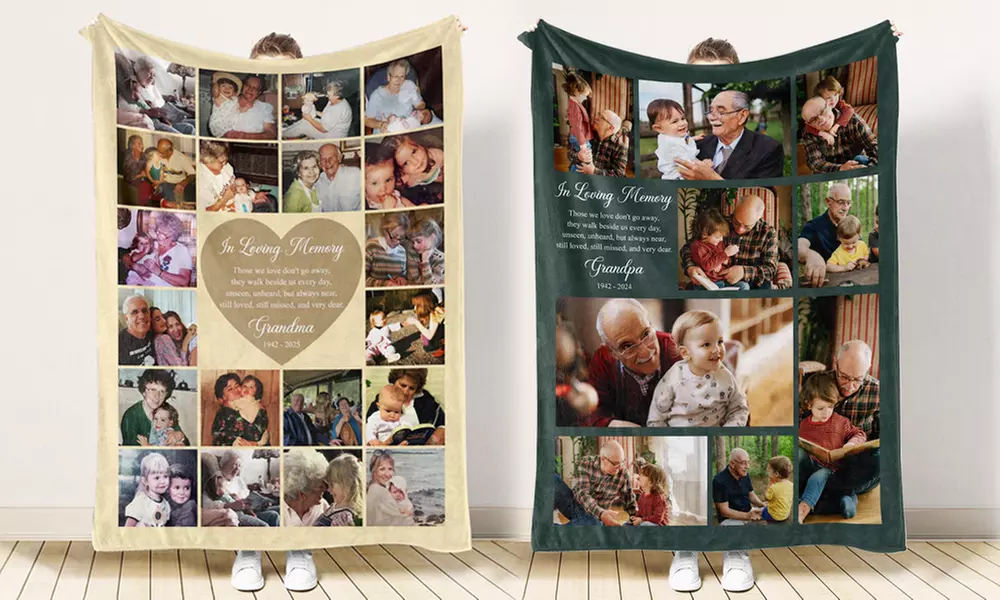 1 of 2 gepersonaliseerde dekentjes van 80 x 120 cm