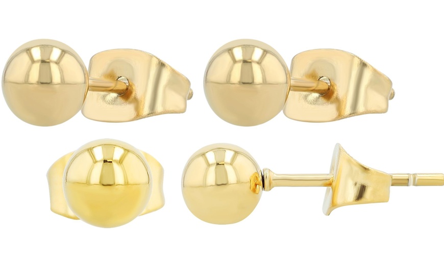 Image 24: Pendientes elegantes de acero inoxidable tipo botón