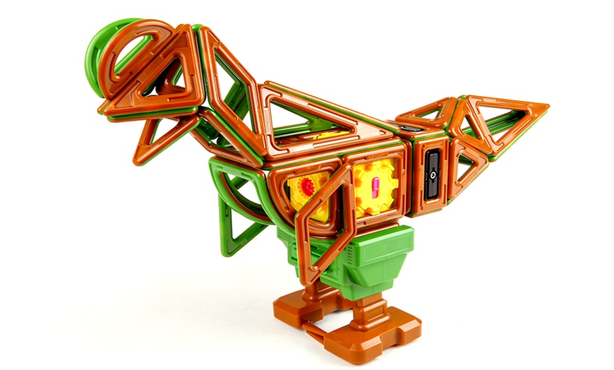 Image 17: Magformers 81-piece Dinosaur Set