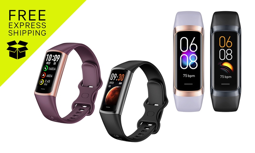 Image 1: Fitness Tracker Smart Watch BT 5.0 Body Thermometer BPM