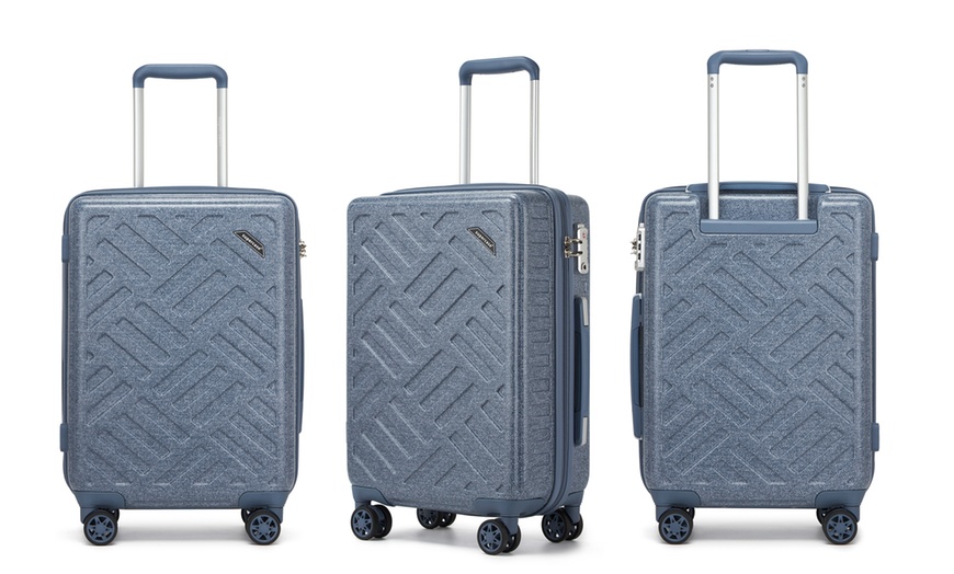 Image 3: KONO Hardshell Luggage in Denim Blue with TSA Lock and Spinner Wheels