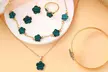 5-Piece Lucky Five-Leaf Clover Jewellery Set – Complete Necklace & Earring Gift Set - Second Medium