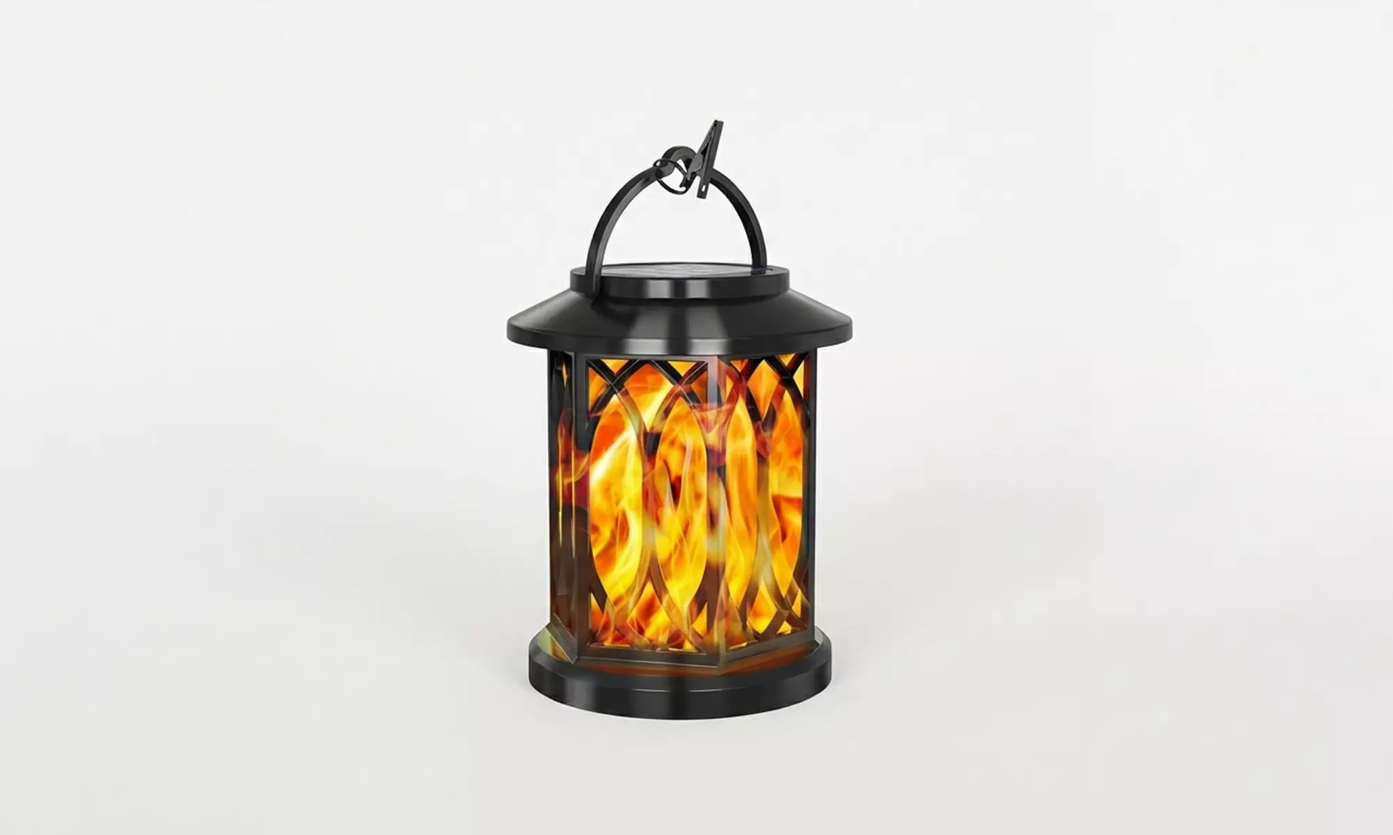 Solar-Powered Hollow Flame Light for Courtyard