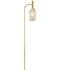 Image 3: HOMCOM Modern Floor Lamp with Glass Lampshade and Foot Switch