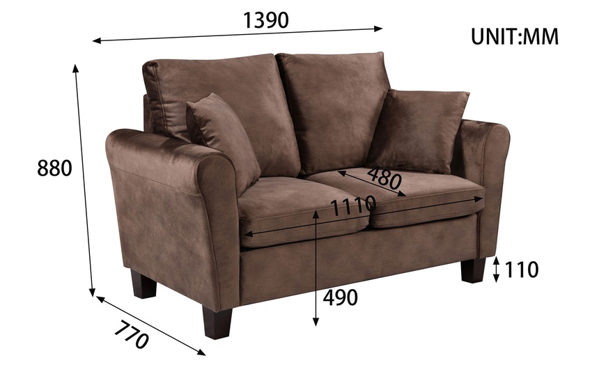 Image 19: Tivette Brushed Velvet Sofa Set 