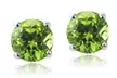August Birthstone Peridot Stud Earrings in 925 Silver Made w/ European Crystals - Second Medium