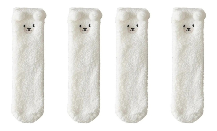 Image 9: Calcetines de felpa de oso de peluche