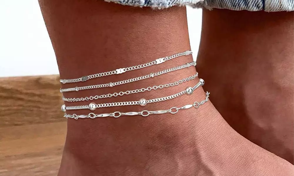 1 ou 2 ensembles de 5 bracelets de cheville bohèmes