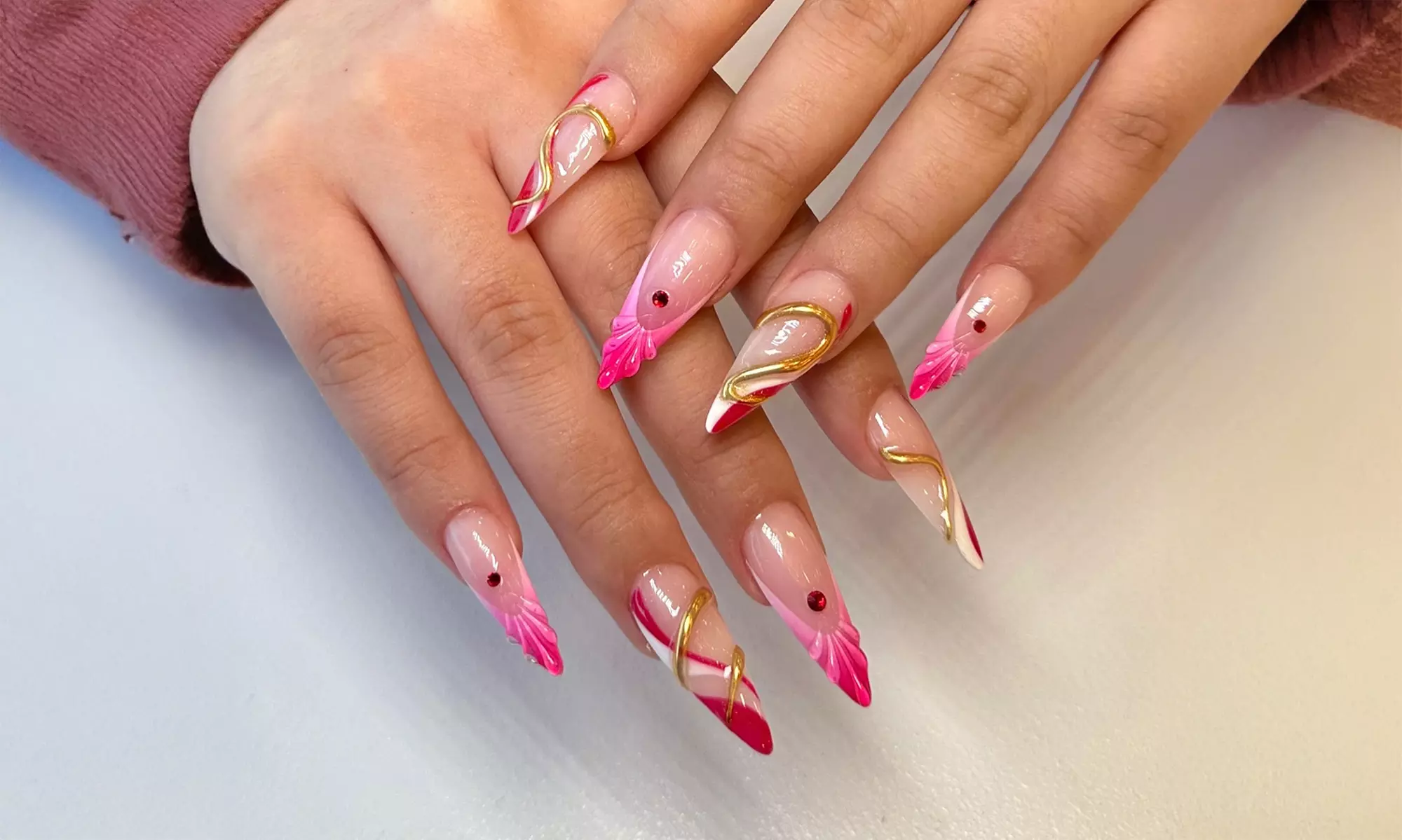 Gel Manicure, Acrylic Gel, Volcano Spa Pedicure or Nail Ombre Full Set