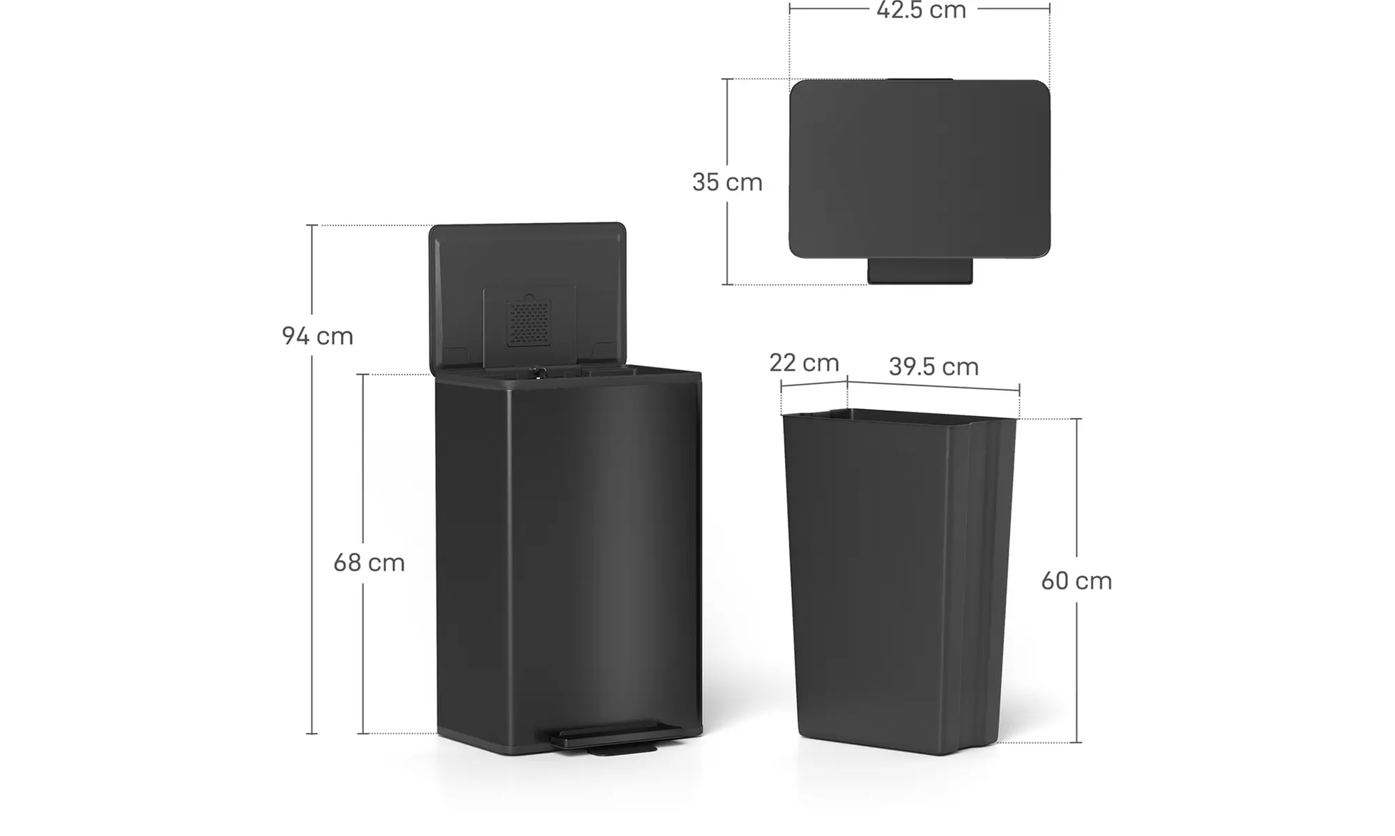 HomCom Kitchen Bin Selection - Soft-Close, Pedal and Sensor Designs