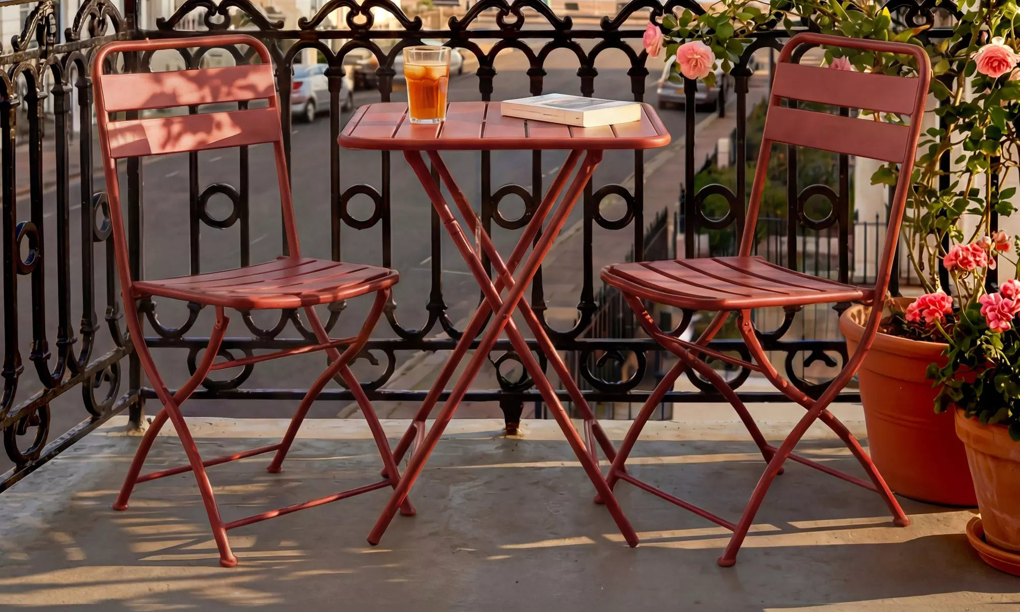 Colourways Folding Patio and Balcony Bistro Set in choice of colour