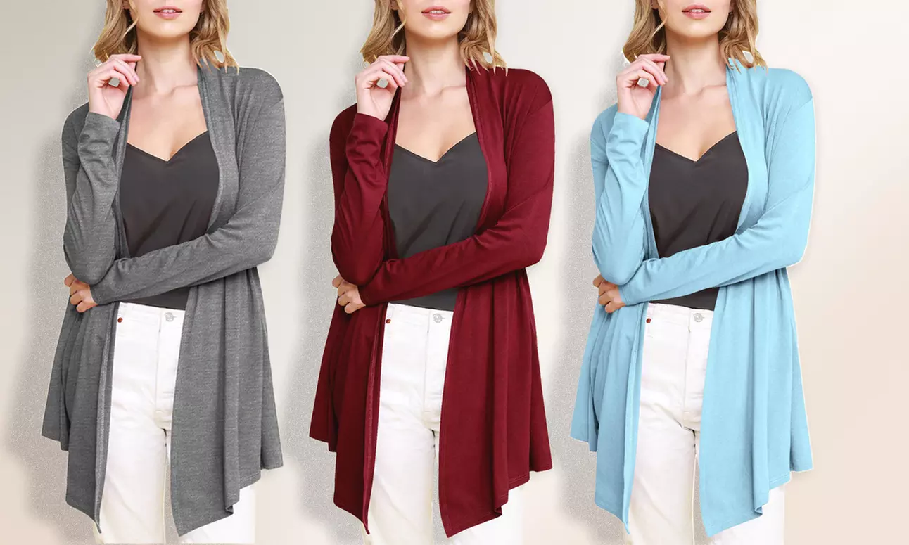 Open Front Cardigan S-3X by Made By Johnny Plus Size Sweater  