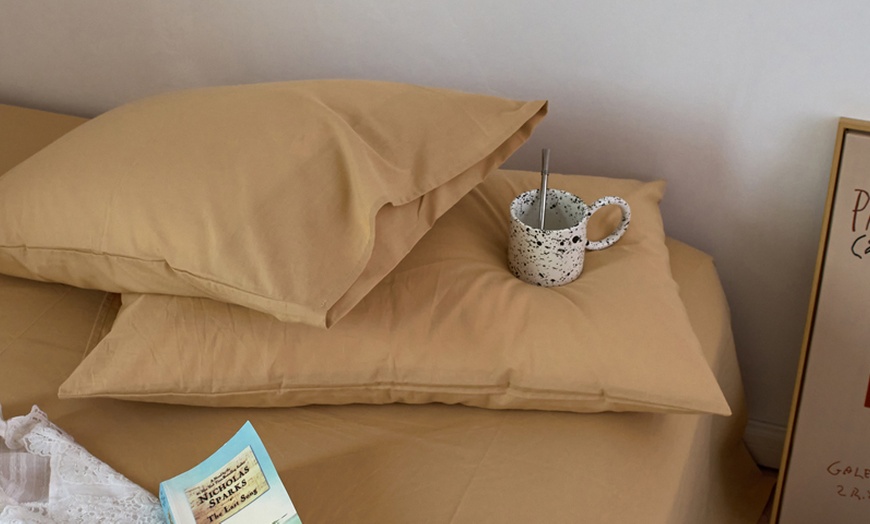 Image 40: Pure Cotton 2 Piece Pillowcase Set