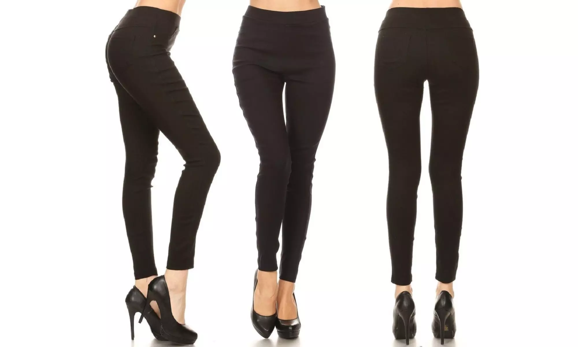 JVINI Women's High Waist Jegging Pull-On Stretch Pant With Plus Sizes