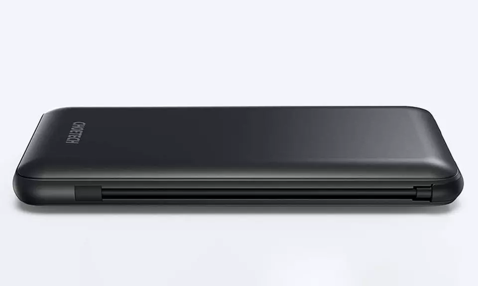 CHOETECH Power Bank with Built-in USB-C and Lightning Cables 10,000 mAh Charger