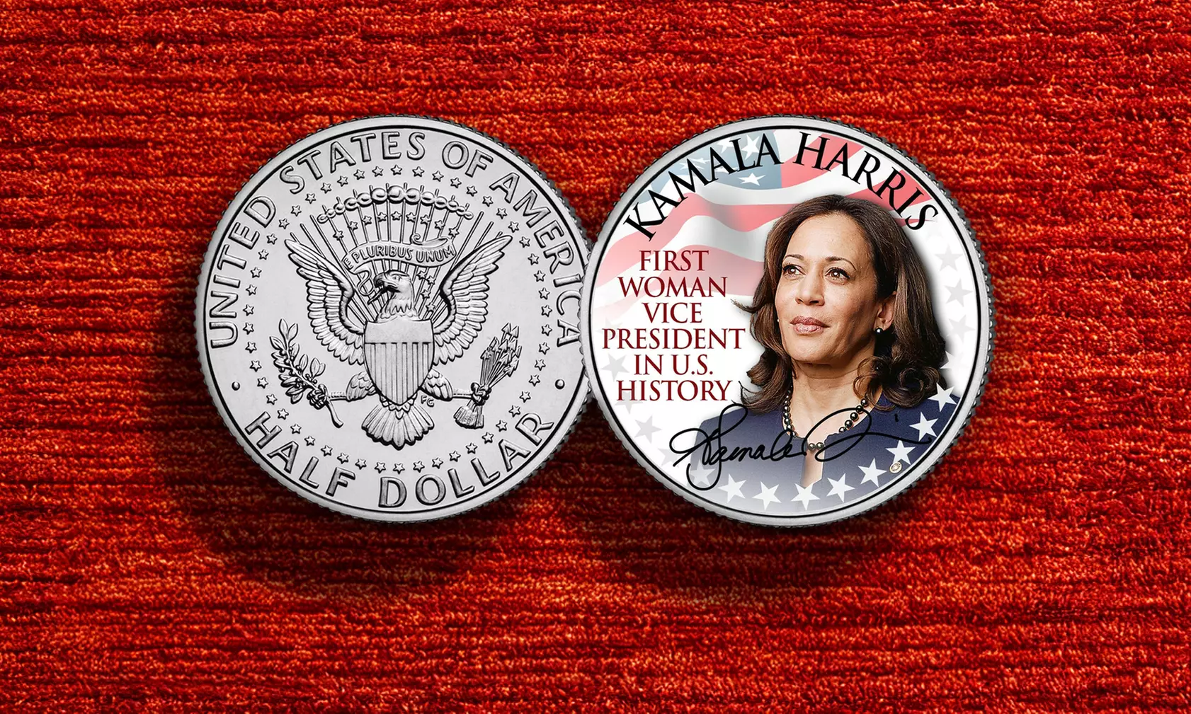 KAMALA HARRIS 1st Woman Vice President in History JFK Half Dollar Official Coin - Primary Image