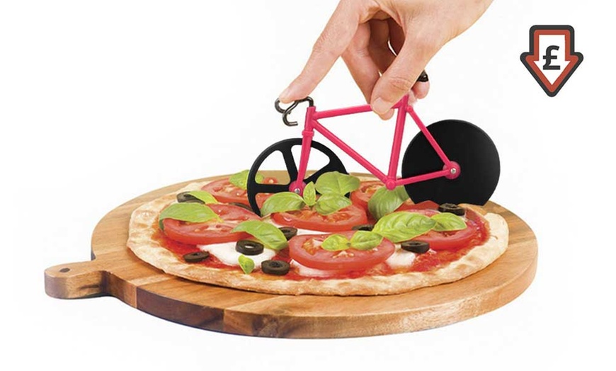 Image 1: Bike-Shaped Pizza Cutter