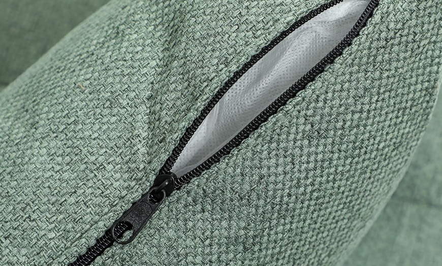 Image 13: HomCom 2-in-1 Sofa Bed Convertible Lounger with Linen-Look Upholstery