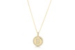 Crystal Round Disc Initial Pendant Necklace in 14K Gold Plating - Image 3
