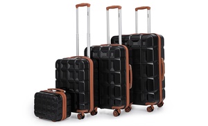 One, Two or Four Waffle-Design Lightweight Suitcases