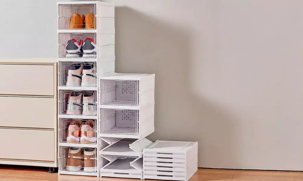 Organisateur à chaussures empilable avec 6 compartiments