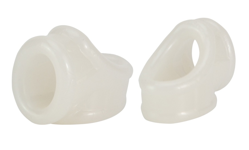 Image 3: Silicone Enhancer Penis Sleeve C-Ring Scrotum Ring Penis Extender