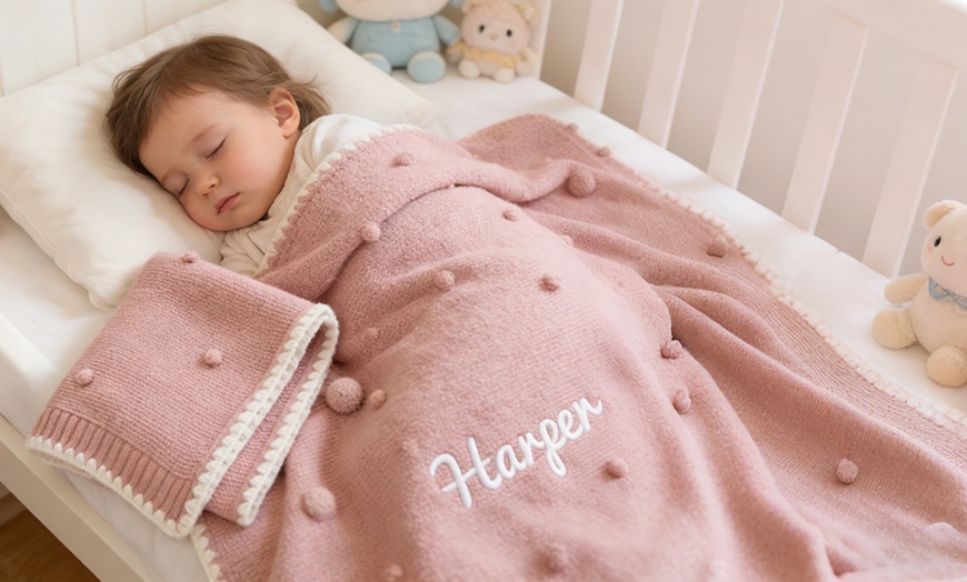 Image 9: Wrap Your Baby in Love - Custom Embroidered Baby Nap Blankets (Up to 85% Off)