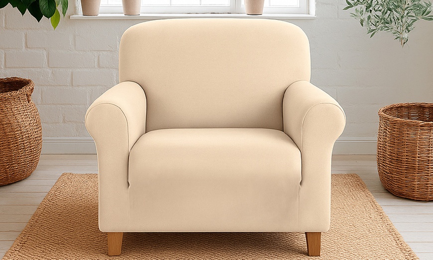 Image 32: Funda impermeable de terciopelo de poliéster para sillón o sofá