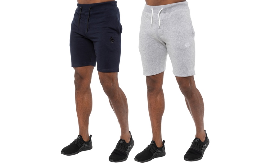 Image 15: Two-Pack Enzo Men's Fleece Shorts 
